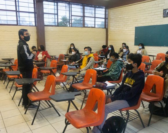 Regreso a clases presenciales en una escuela de la Ciudad de México. Foto Pablo Ramos / La Jornada